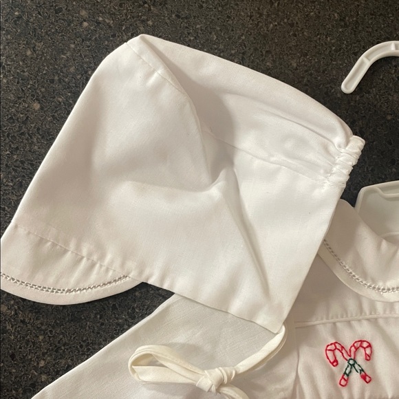 White Baby Romper with Red Candy Cane Embroidery - Picture 7 of 9